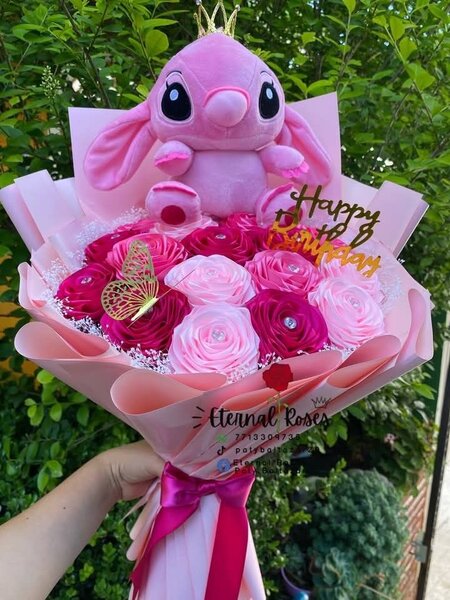 Bouquet de Roses en Peluche