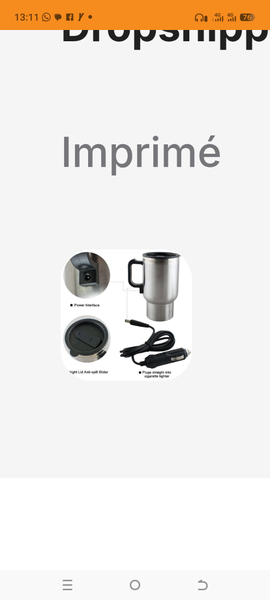 Tasse chauffante électrique en acier inoxydable