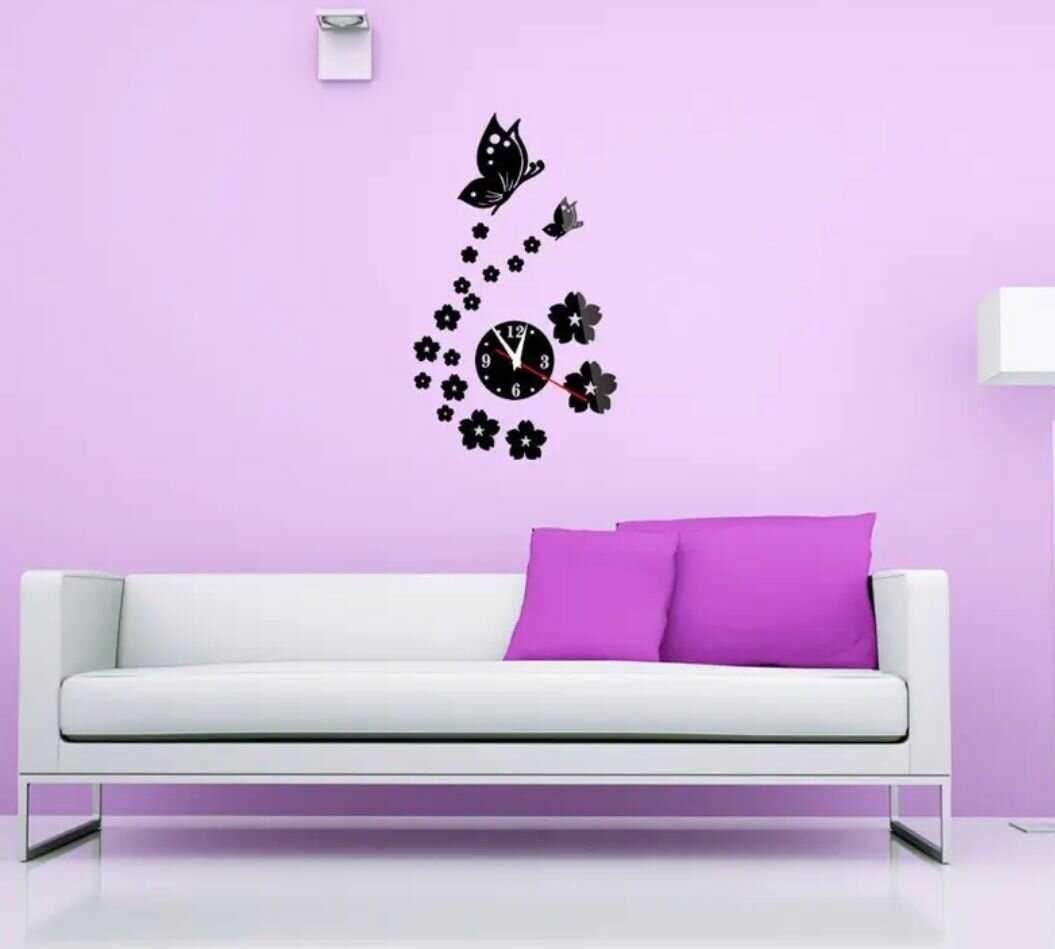 Horloge Murale Papillon Décoratif