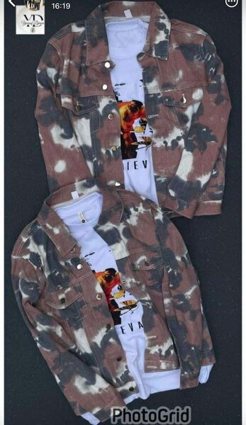 Veste en jean tie-dye homme