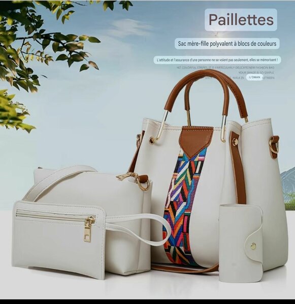 Sac à main polyvalent 4 pièces