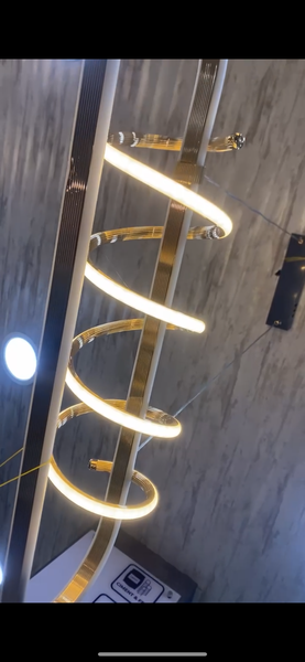 Lampe spirale en néon LED doré