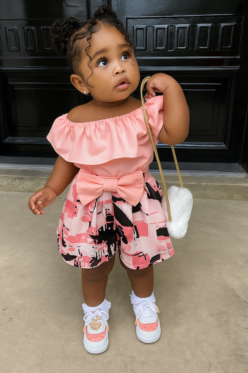 Ensemble Fille Été Chic Rose