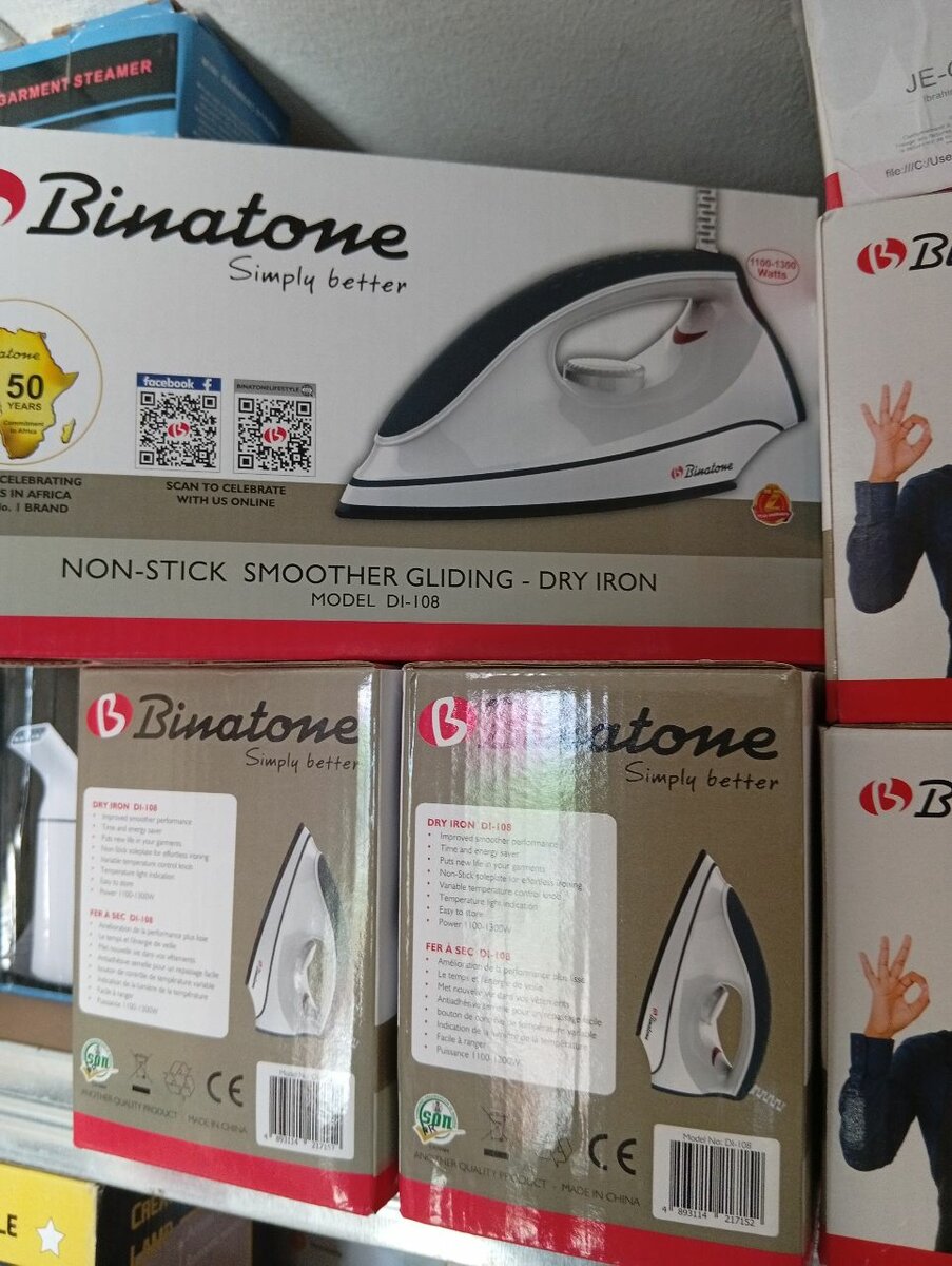 Fer à repasser sec Binatone DI-108