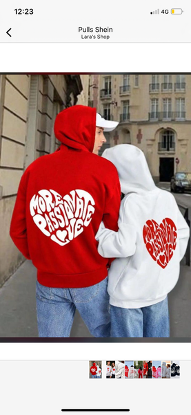 Sweat à Capuche Couple Amour