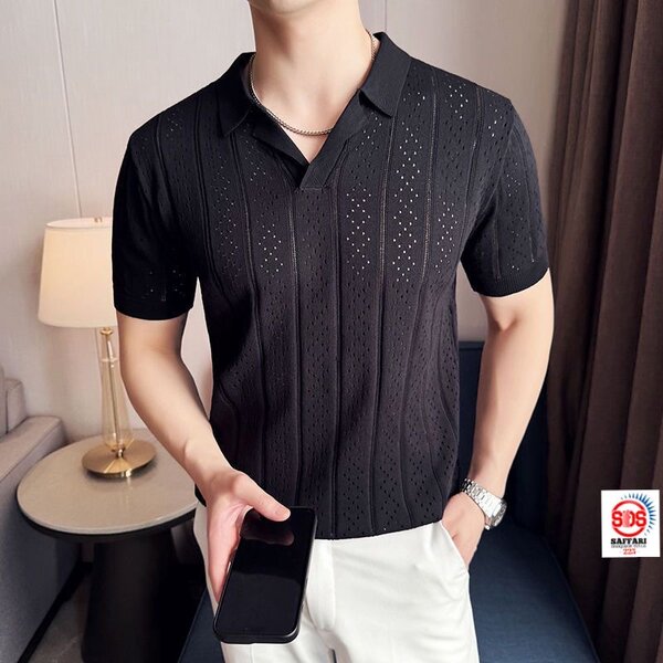 Polo homme élégant noir