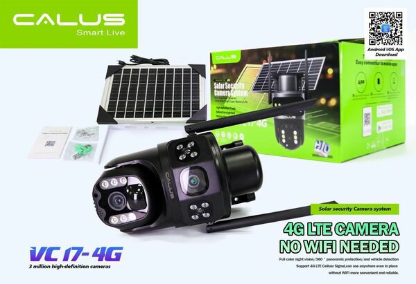 Caméra 4G solaire 3 lentilles