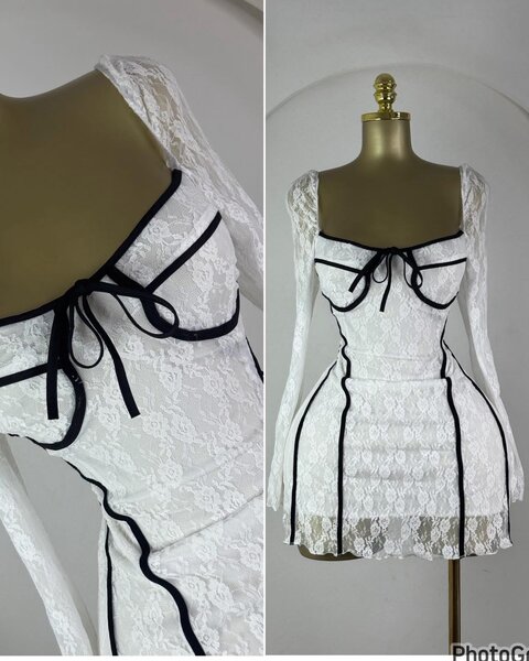 Robe en dentelle blanche élégante