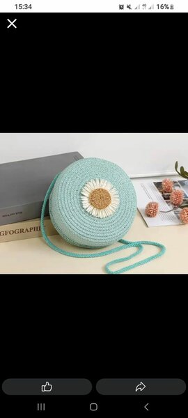 Sac bandoulière rond en paille