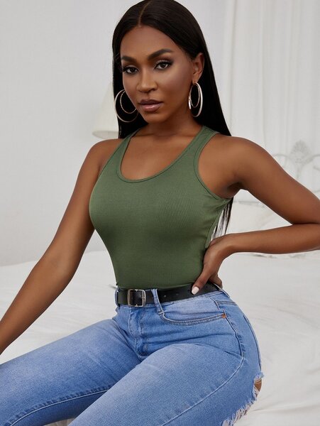 Bodysuit Vert Moderne Femme