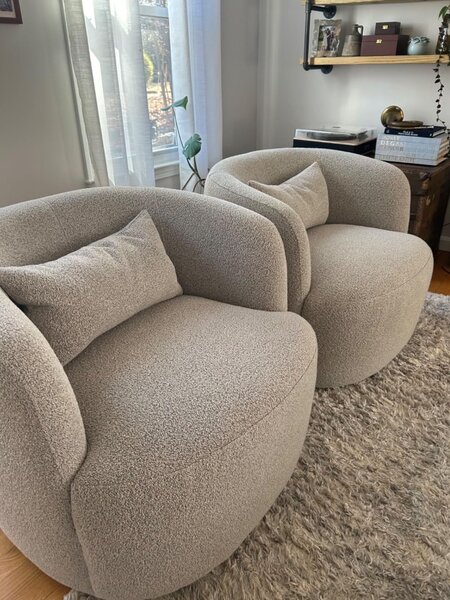 Fauteuil moderne en tissu beige
