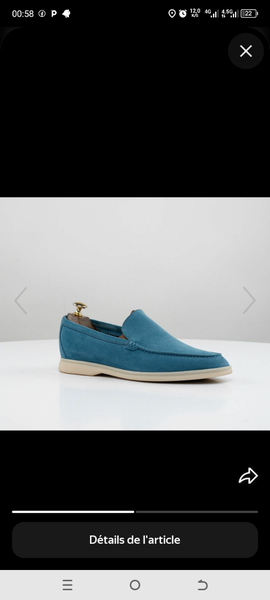 Mocassins en daim bleu