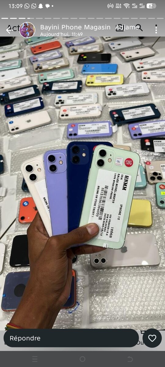 Smartphones iPhone variés