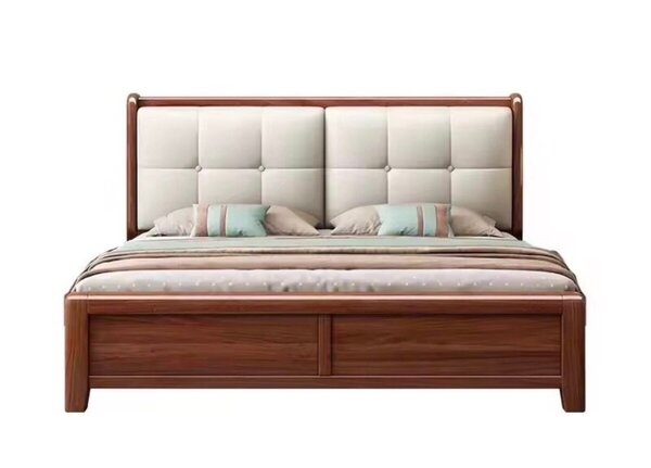 Lit double avec rangement intégré