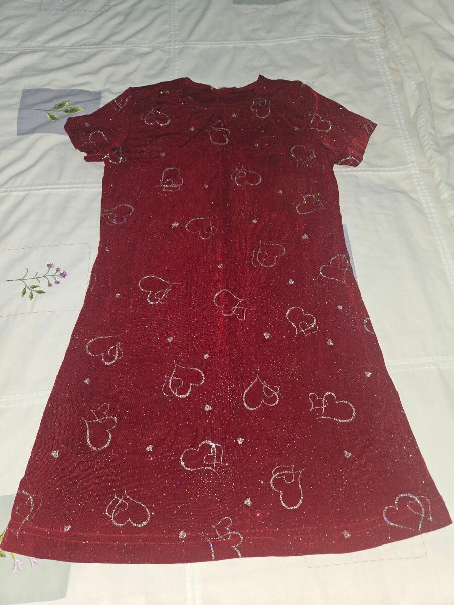 Red Heart Pattern Dress