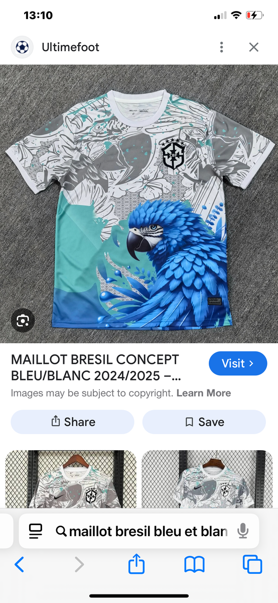 Maillot Brésil Bleu/Blanc