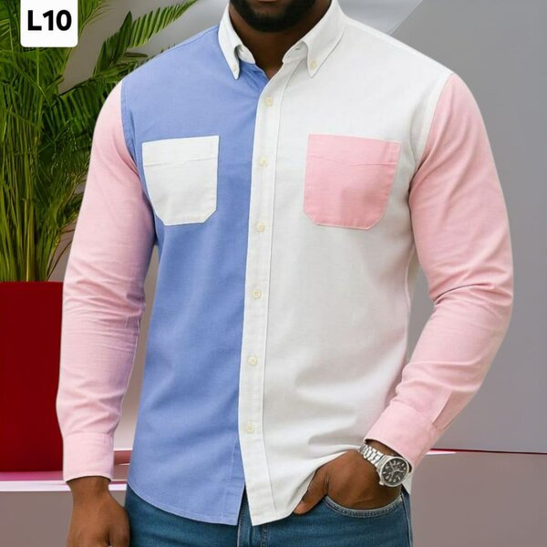 Chemise Bicolore Homme Élégante