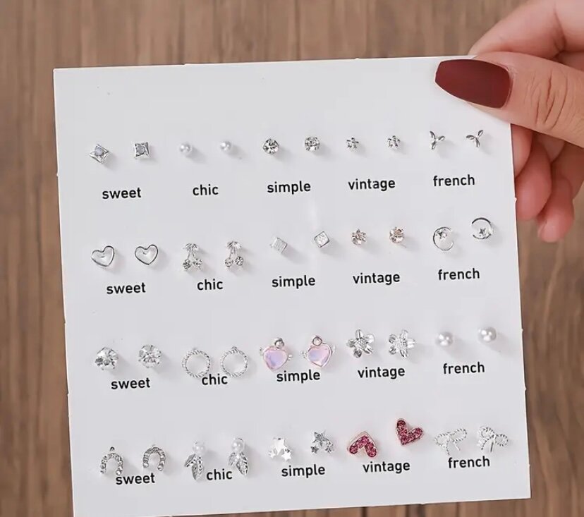 Ensemble de 20 paires de boucles d'oreilles