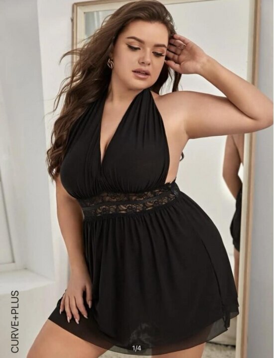 Robe babydoll dentelle sexy