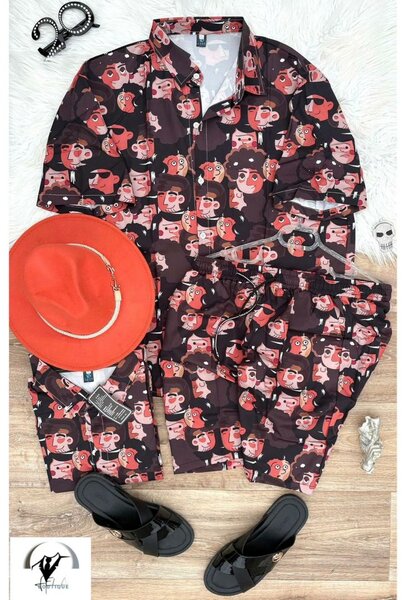 Ensemble imprimé visage artistique