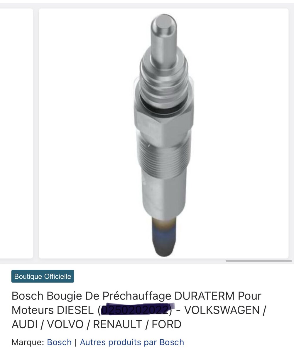 Bougie de Préchauffage Bosch Diesel