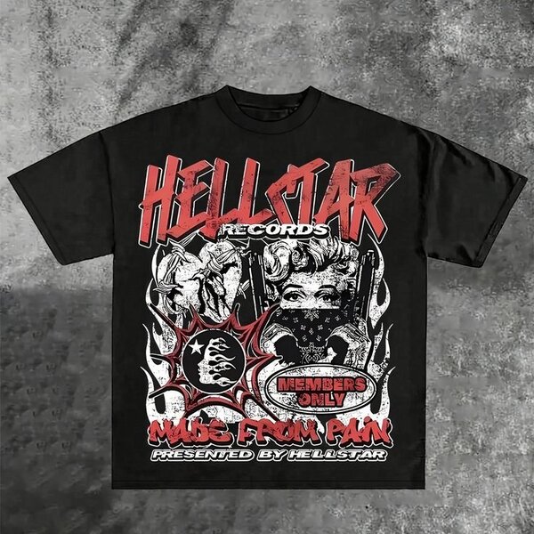 T-shirt Hellstar noir pour homme