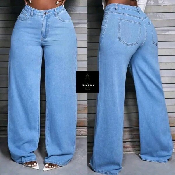 Jean large taille haute femme