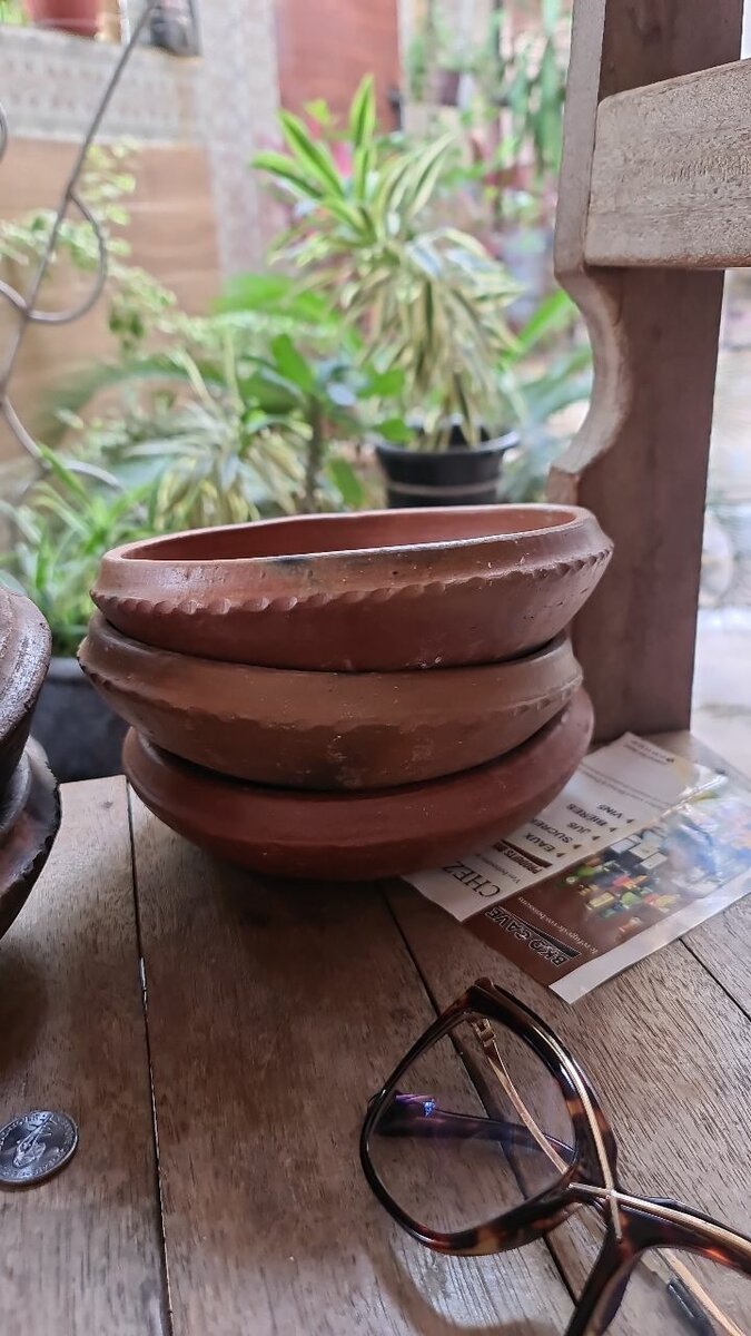 Assiettes en terre cuite rustiques