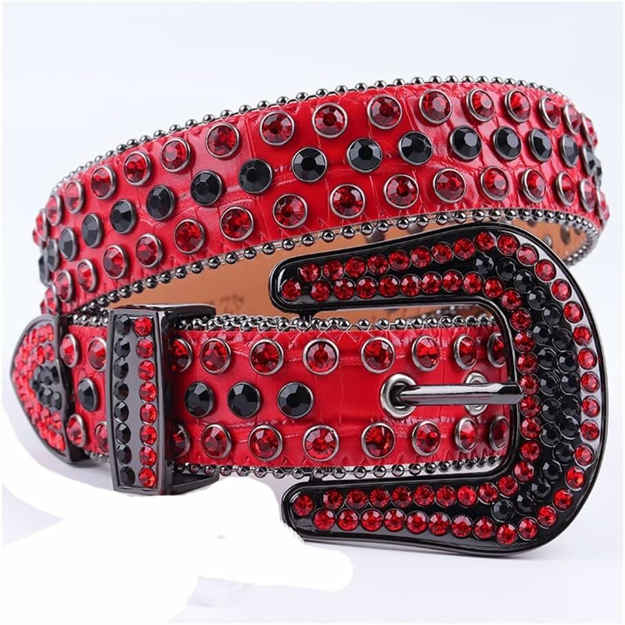 Ceinture Strass Glamour Rouge