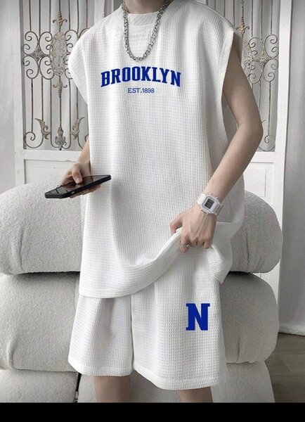 Ensemble short homme blanc 'Brooklyn'