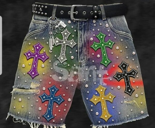 Shorts en jean punk stylé