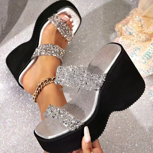 Sandales à Talons Brillantes