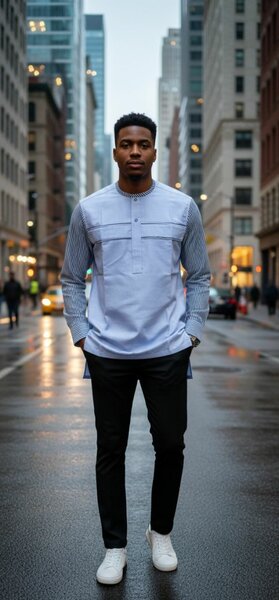 Chemise Homme À Rayures Élégante