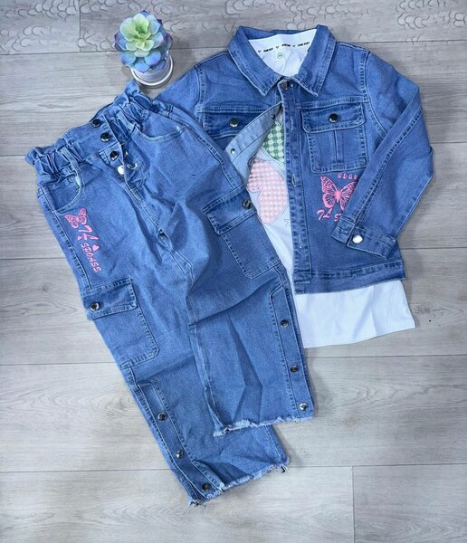 Set veste pantalon denim enfant