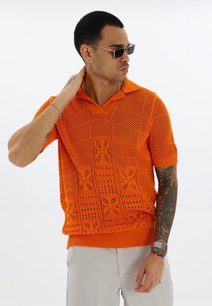 Polo en Tricot Ajouré Homme