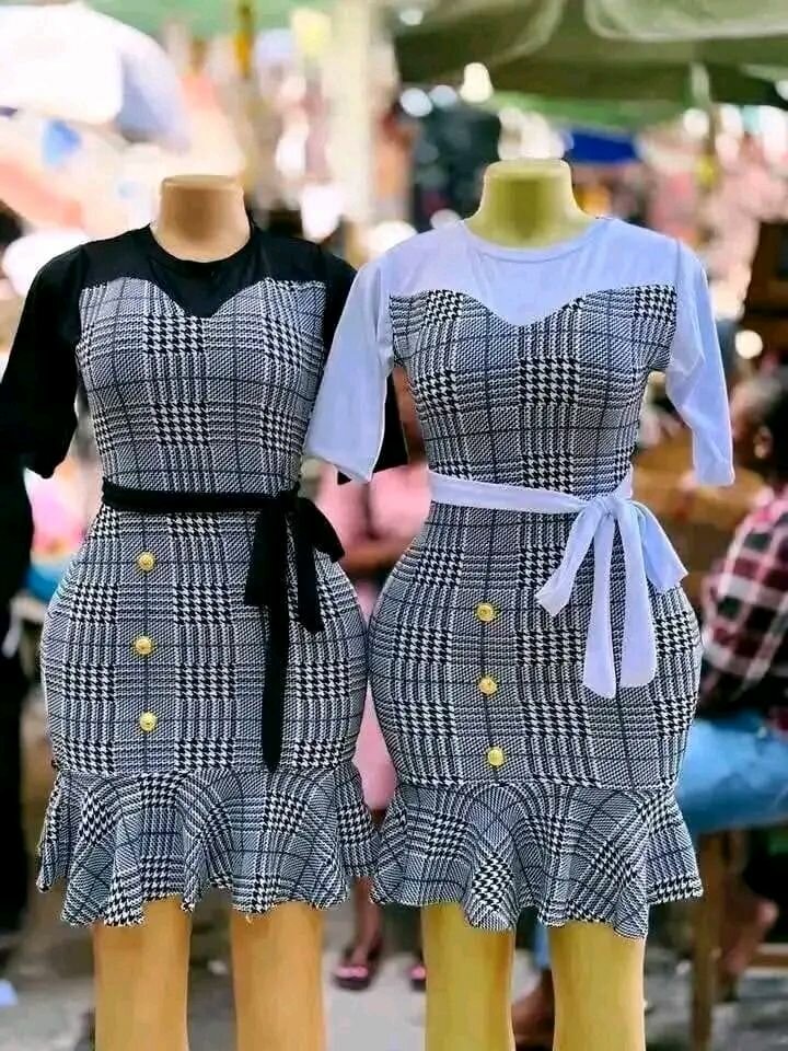 Robe à carreaux élégante