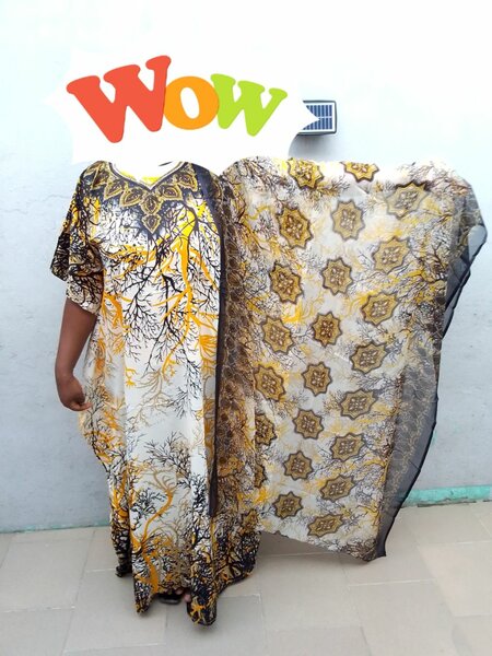 Boubou en soie + long foulard