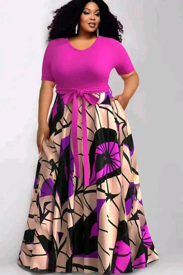 Robe longue colorée grande taille