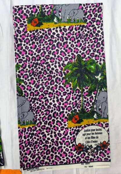 Tissu Africain Élégant Elephants