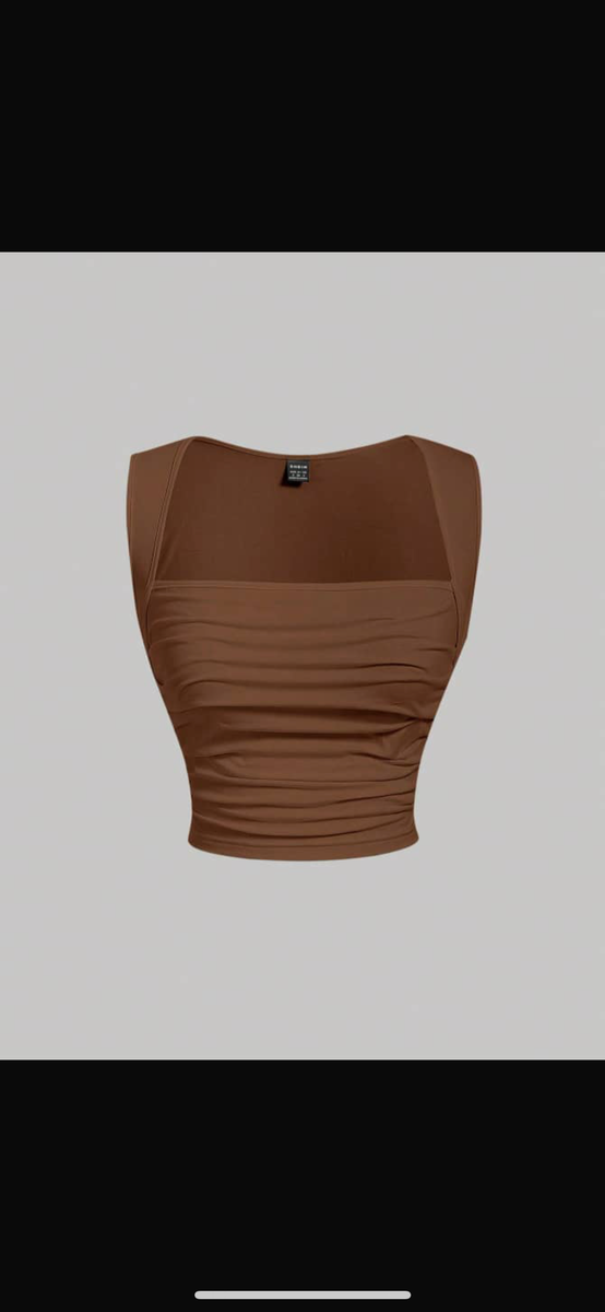 Top bustier ajusté marron