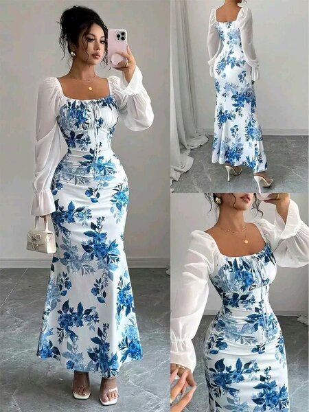 Robe longue florale élégante