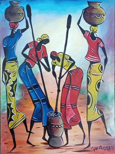 Tableau africain coloré