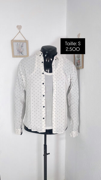 Chemise Blanche à Pois Homme