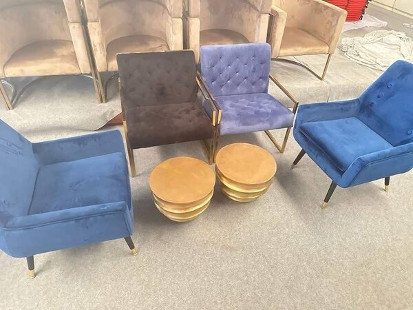 Fauteuils en velours modernes