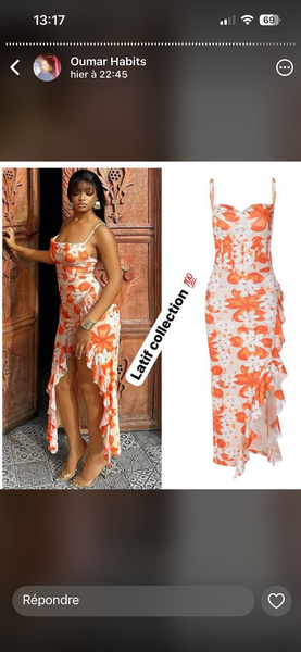 Robe fleurie asymétrique