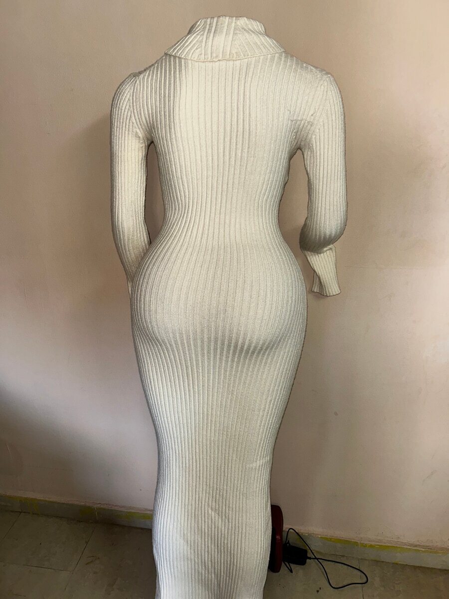 Robe Pull Blanche Longue Élégante