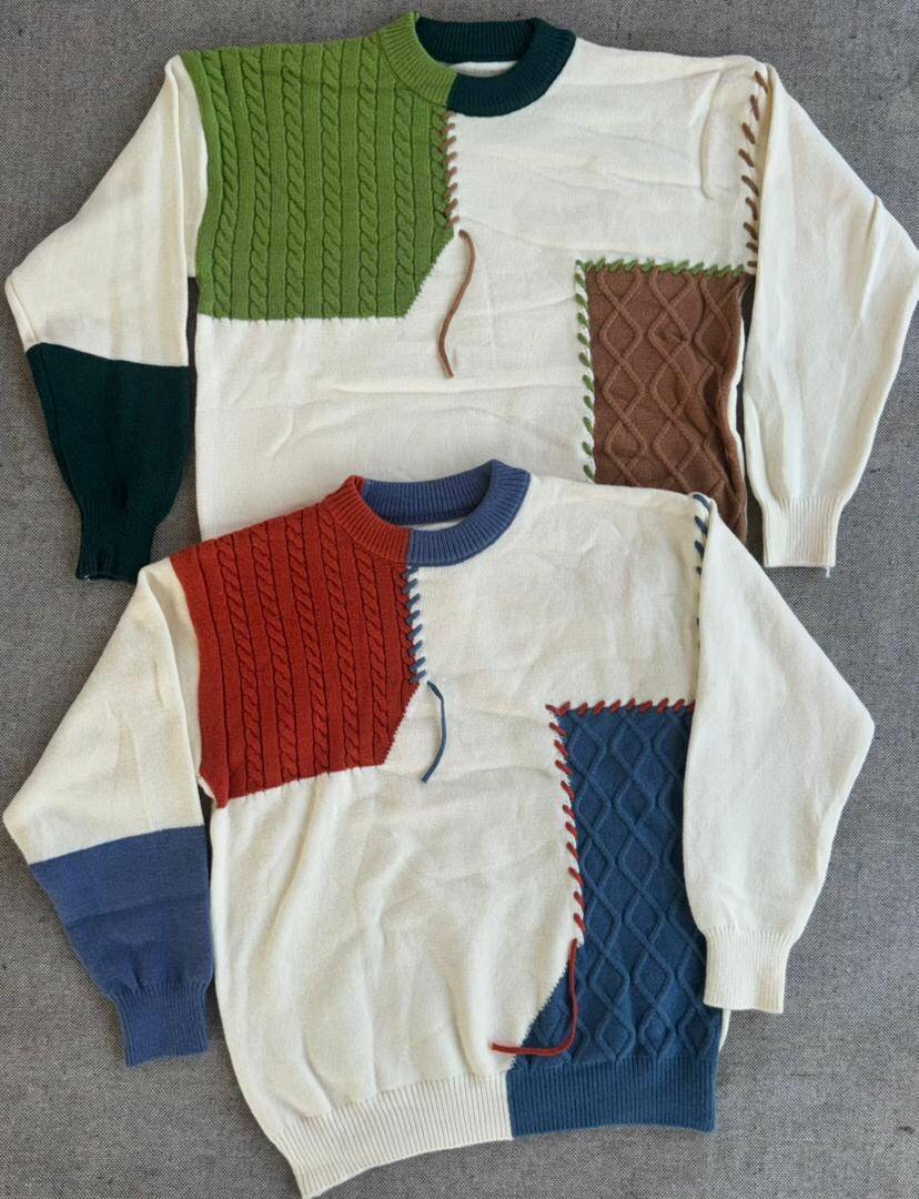 Pulls en laine patchwork