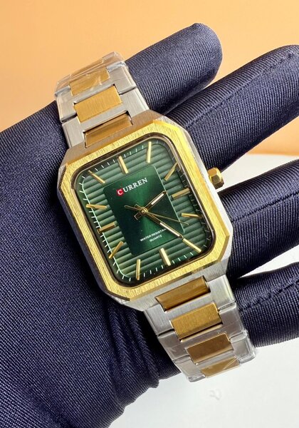 Montre Carrée Bicolore Homme