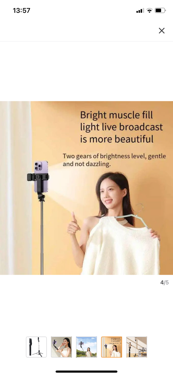 Trépied Selfie avec Lumière LED