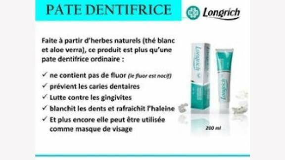 Dentifrice naturel Longrich
